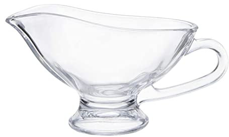 MagiDeal Glass Gravy Dish with Handle, Clear Gravy Sauce Boat for Dining, Holiday Meals & Parties, 250ml
