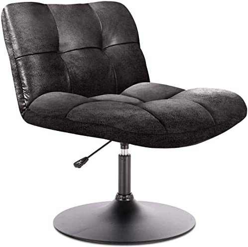 THE HOME DECO FACTORY Fauteuil Vintage Style Industriel en polyuréthane, Noir, Taille Unique