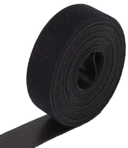 Serre-câbles Velcro de 5 m, 30 mm de large, bande Velcro noire, refermable, serre-câbles Velcro pour organisateur de câbles, gestion des câbles, bande Velcro noire