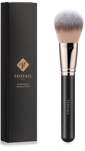 TEOYALL Pennello per cipria, setole sintetiche ultra soffici e soffici, per l'applicazione di cipria su tutta la superficie, con fondotinta in polvere e bronzer