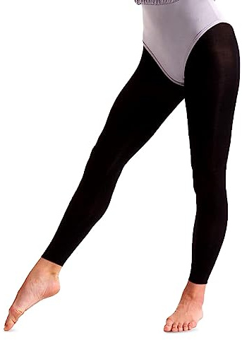 HiFEN® Ballett-Leggings für Mädchen und Damen, bequem, Stretch, fußlos, 60 Denier, wandelbar, für Kinder, Tanz und Gymnastik, Schwarz , 11-13 Years