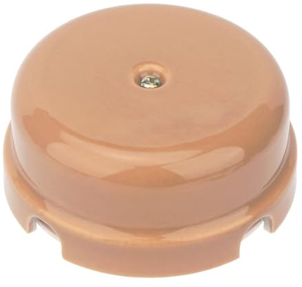 OASHISU Scatola di derivazione in porcellana per sistemi a 4 fori per ingresso/uscita del cavo. Copricavi e coprifili in ceramica color bronzo, Ø 78 mm Prof. 35 mm