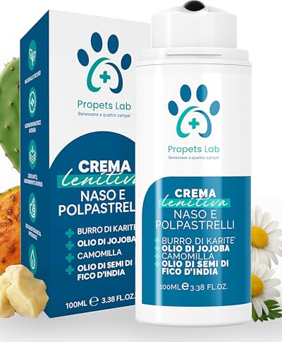 Propets Lab Crema Polpastrelli Cane 100 Ml, Balsamo Zampe e Naso Cane, Idratante, Protettiva e Lenitiva per Uso Quotidiano con Burro di Karitè e Olio di Fico d'India Ideale in Estate ed Inverno