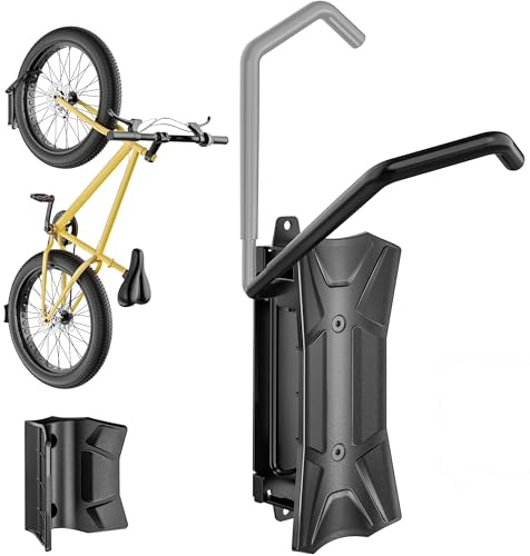 monTEK Soporte de Pared Giratorio para Bicicleta, hasta 35 kg, 1 Paquete | Gancho Bici para Neumáticos Anchos de Menos de 115mm, para e-Bike, BTT, Soporte Vertical Bici para Ahorra Espacio en Garaje