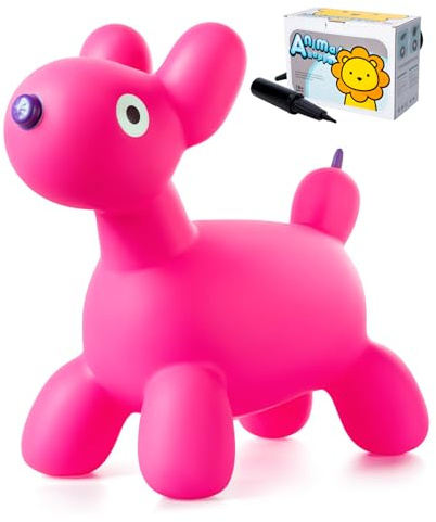 Vastoy Bouncy Dog Animal Hoppers for Kids Inflatable Ride-On Toys with Pump | Bouncing Horse Hopper Jumping Toys for Kids Age 1-6 Indoor Outdoor Garden Play Boys Girls Birthday Easter Family Gatherings