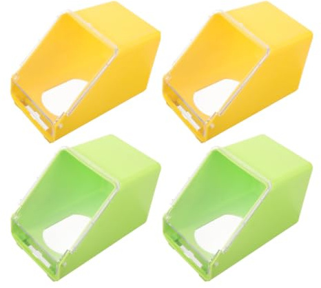 4pcs Hanging Bird Cage Feeder Quail Feed Bowl Large Capacity Pp | Wear-resistant Design, Chewing and Biting Resistance, Outside-cage Mounting, Suitable for Quail and Birds