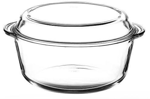 Glas 64480 Auflaufform 3,15 L rund mit Deckel Bräter Schüssel Schale Glasschale,