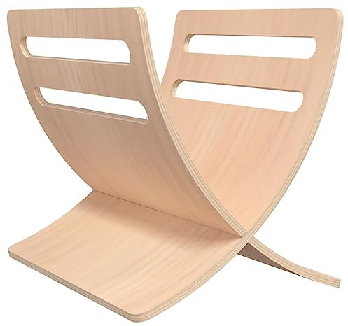 vidaXL Porte-Revue en Bois sur Pied Organisateur Magazine Journaux Rangement pour Revues Salon Salle à Manger Salle de Bain Naturel