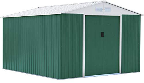 Habitat et Jardin Caseta de jardín metálica Rosas - 10,85 m² - Verde