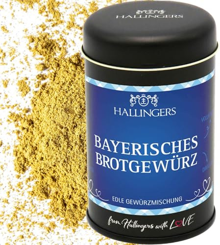 Hallingers Genuss Manufaktur Gewürze Geschenk - Gewürz-Mischung für in oder auf das Brot, edle Geschenkdose Bayerisches Brotgewürz, Geschenkidee für Hobbyköche & Grillfans