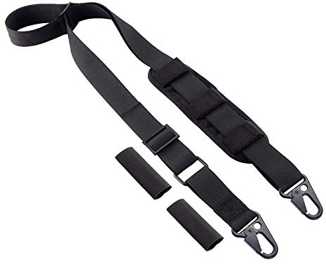 BOOSTEADY 2 Point Traditional Rifle Sling with Adjuster Shoulder Pad 1.25 Inch Webbing No Plastic Components All Metal