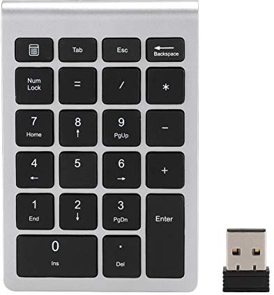 Tosuny numeriskt tangentbord, USB 2.4G trådlöst 22-tangenters numeriskt tangentbord, plug and play, snabb reboundhastighet (svart)