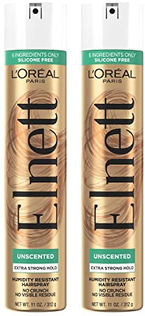 L'Oreal Paris Hair Care Elnett Satin Extra Strong Hold Hairspray, Unscented, 11 Ounce (Pack of 2)