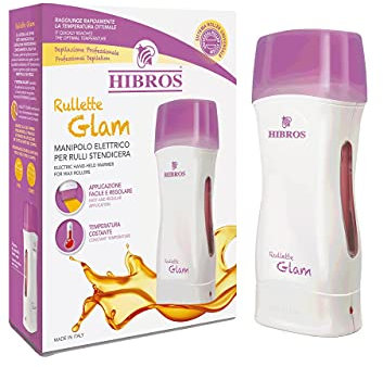 Hibros - Manipolo a Rullo Elettrico - Manipolo per rimozione Peli Scaldacera Professionale per Rulli Stendicera Cere Cartuccia - Depilazione Ceretta - Made in Italy