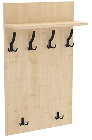 120x60 | MAXI Garderobenpaneel Wandgarderobe Garderobe Wandpaneel Kleiderstange SCHWARZ | AHORN