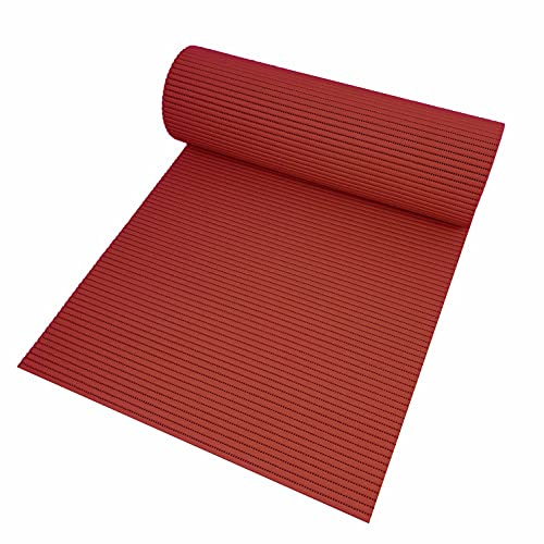 Badematte Bodenbelag Duschvorleger Duschmatte Weichschaum Badteppich Antirutsch - Uni Rot Eckig 65 x 160 cm