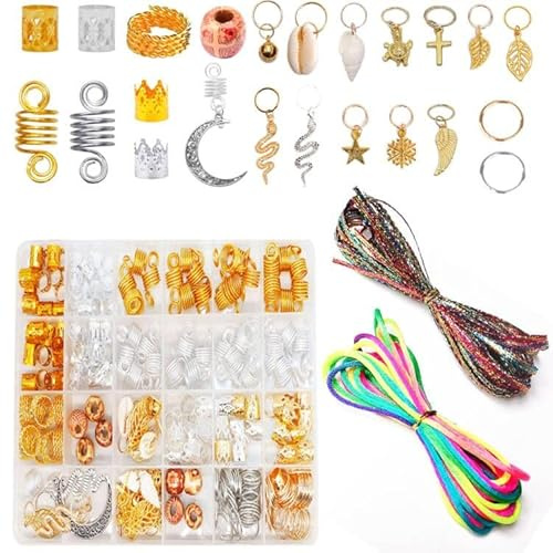 301 pcs Bijoux pour cheveux et corde de couleur pour dreadlocks,BOSOIRSOU 241 pcs Bijoux Bracelet en perles pour tresses, 30 pcs tresse sale de cheveux corde de cheveux accessoires de coiffure