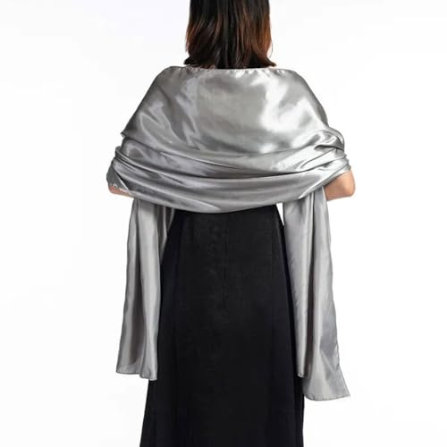 KGDUYC Estolas para Mujer,Adecuado para Fiesta de Noche, Vestido de Novia y Dama de Honor, Bufanda Tipo Chal para Mujer, 200 x 70 cm (Plateado)