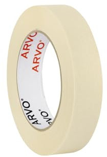 ARVO Masking Tape for Painting – 24 mm x 50 m Decorators Painters Tape | Medium-High Adhesion, Crepe Paper for Walls, Trim & Multi-Surface Indoor Decorating – Pack of 1