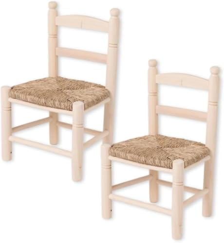 Pack 2 Sillas Enea Infantil (1-8 Años) - Sillas de Madera para Niños Hogar