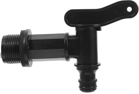 SMASOLO Plastic Rain Barrel Spigot and Small Nozzle Hose Adapter Black Garden Watering Accessories Outdoor Faucet Connector for Rainwater Tanks