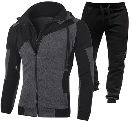 Karate Costume de survêtement pour homme - Sweat camouflage - Pantalon de jogging - Patchwork solide - Tenue de sport chaude pour homme