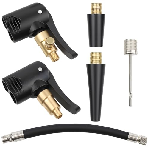 6 styck Fransk ventiladapter, multifunktionell bilventilhävstångskontaktsats, mässingsadapter fransk ventil, kompatibel med Bosch EasyPump för bilar, cyklar, bollar, luftmadrasser