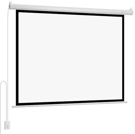 VEVOR Motorized Projector Screen, 72 inch 4:3 1080 HD Electric Projection Screen, Wall Mounted Projection Dispaly Projector with Remote Control, Automatic Movie Screen for Family Home Office Theater