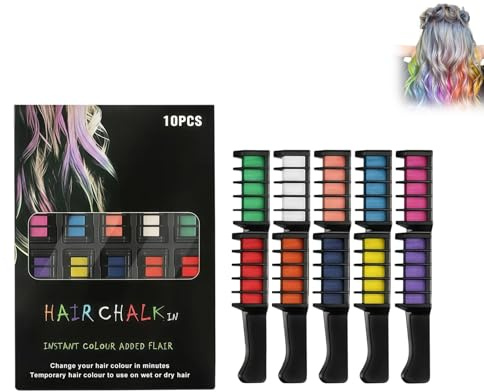 10 Couleurs Peignes À Craie Pour Cheveux Amusants Et Festifs, Couleur De Cheveux À La Craie, Couleur De Cheveux À Lavage Temporaire, Chalk Hair Dye