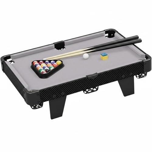 Milageto Billard Enfant Jeu de Table Mini Table Billard Set Bâtons Boules Accessoire Surface Feutrée Lisse Glisse Réaliste Cadre Robuste Adapté pour Parents