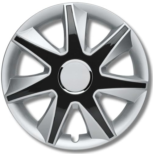 Albrecht 16 Zoll Radkappen silber/schwarz für Stahlfelgen - Run Radzierblenden aus hochwertigem Kunststoff - Langlebige Radblenden in originaler Albrecht Verpackung - Made in EU