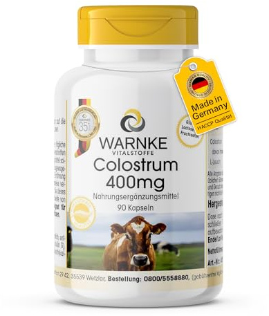 Colostro 400mg - 90 Capsule - Senza BSE | Warnke Vitalstoffe - Qualità da farmacia tedesca