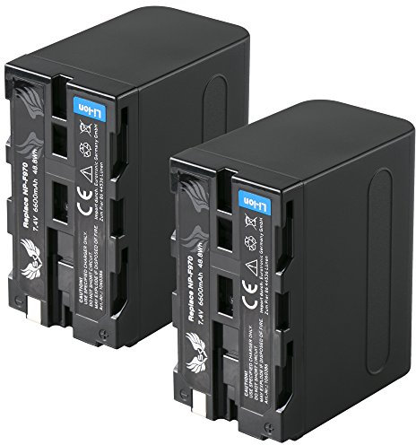 2X SK Akku Ersatz für Sony NP-F970 |- 6600mAh -| Akku NP-F550 NP-F730 NP-F750 NP-F960 NP-F980 NP-F990 // Blitzgeräte Videoleuchten Fieldmonitore