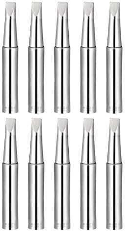 uxcell Soldering Iron Tips 4mm x 6.5mm Flat Edge Replacement for Solder Station Tip 900M-T-3.2D Silver 10pcs