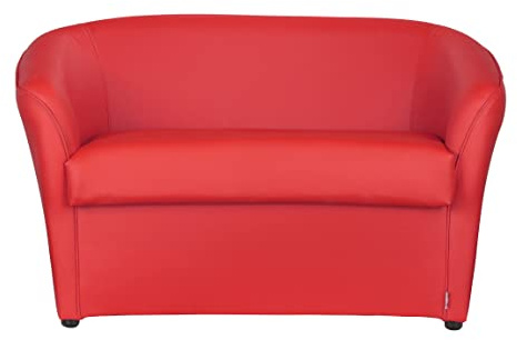 Totò Piccinni Divano POZZETTO 2 posti Alta QUALITA' Made in Italy A.76xL.123xP.67cm (Ecopelle Rosso)