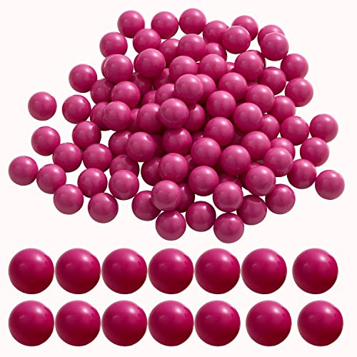 100 x 0.68 Calibre Paint Balls Reusable for Training, 0.68 Calibre Solid Nylon Paintball Ammo Projection Seamless Reball for Self Defence (3.6 grams, Rhodamine)