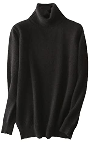 Hamthuit Kashmir polokrage herr pullover höst vinter varm jumper tröja herr stickad tröja med hög krage, Svart, 3XL