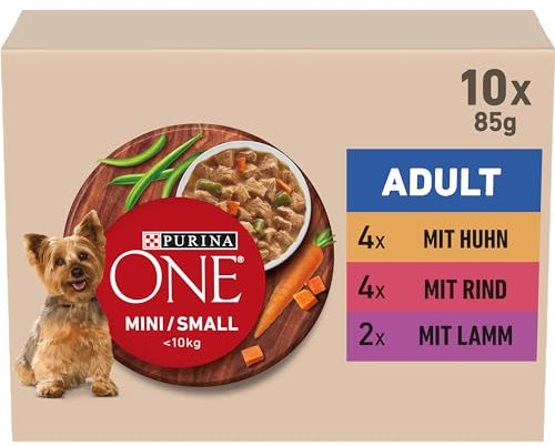 PURINA ONE MINI/SMALL <10kg Adult Multipack Hundenassfutter 10x85g