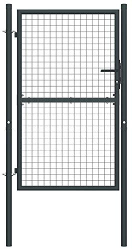 Rantry Cancello per Giardino in Acciaio Zincato 100x250 cm Grigio Mobili, Cancello Giardino Esterno, Cancelletto Giardino Esterno，Cancello Esterno,Cancelli per Esterno，Cancello Pedonale da Esterno