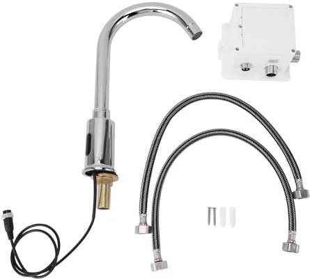 Rubinetto Automatico per Lavabo con Sensore Touchless, Rubinetto Elettronico per Lavabo Touchless Commerciale Intelligente a Infrarossi a Mano, Rubinetto per Lavabo Touchless