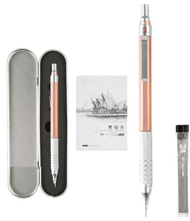 WYLZLKX 0.5mm Mechanical Pencils Set Sketching Pencils Metal Automatic Pencils Drawing Pencils for Sketching Drawing and Writing.Rose Gold