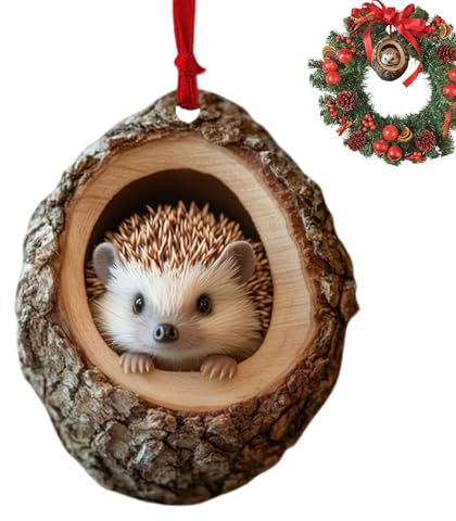 Ornamenti natalizi con animali - Ciondoli con animali per albero di Natale | Ornamento acrilico 2D con motivo animale albero di Natale | Ornamenti della fauna selvatica, decorazioni natalizie, decoraz