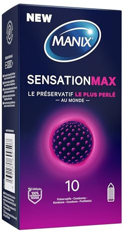 Manix Sensation Max: Boite de 10 Préservatifs Perlés pour Homme