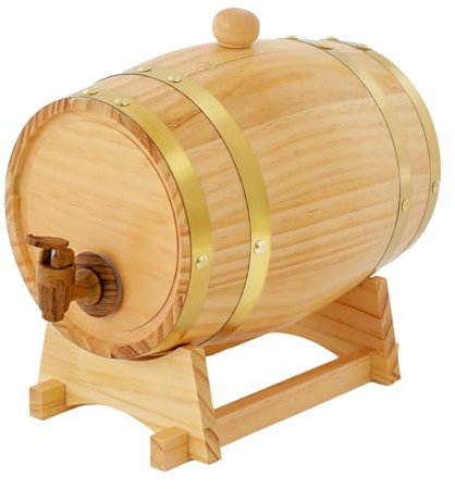 Tonneau de vin en bois de pin de 3 litres, avec robinet, résistant à l'humidité, pneus en acier inoxydable, anti-oxydation, étanche, réutilisable, pour vin, whisky