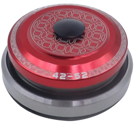 Riven Aleación de aluminio bicicleta dirección cojinete 42x52mm impermeable bicicleta de carretera horquilla delantera vástago juego de dirección, accesorios para bicicletas (rojo)
