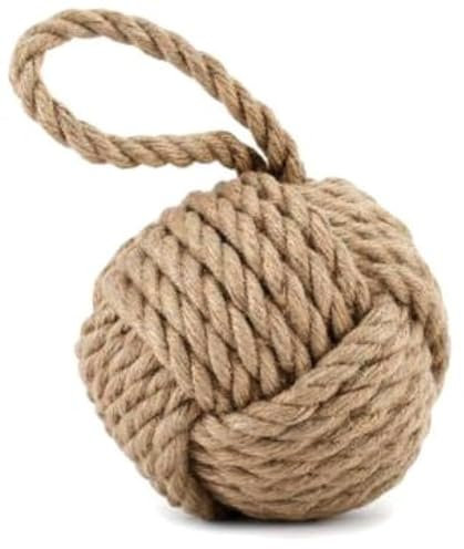 Quality HEAVY Nautical Rope Knot Doorstop - Light Brown by Carousel Home