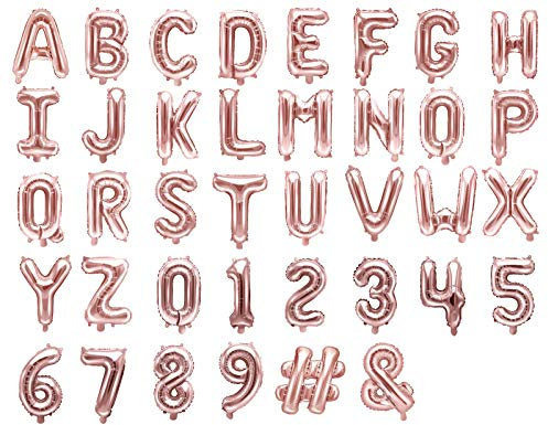 DaLoKu Ballon gonflable en aluminium en forme de lettres et chiffres - 35 cm - Pour anniversaire, mariage, fête prénatale, Nouvel An - Décoration - Couleur : doré rose - Dimensions : Chiffre - 8.