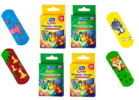 varivendo Blocco note + 40 cerotti colorati Figo per bambini, cerotti colorati (e. 40 bambini animali)