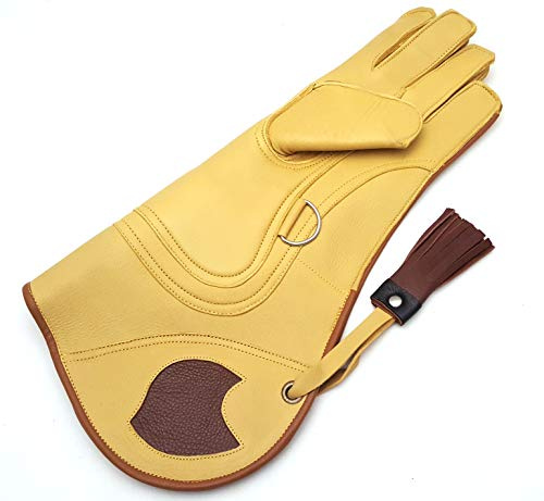 starlingukpk Gants 3 couches en cuir de vache véritable souple et résistant de qualité pour fauconnerie (Large)