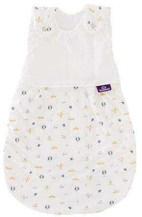 Träumeland Schlafsack LIEBMICH I Ganzjahres-Schlafsack I Außensack ohne Ärmel I Babyschlafsack mitwachsend I Kinderschlafsack waschbar I Leichter Baumwollschlafsack atmungsaktiv ab 0 Monate